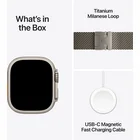 Viedpulkstenis Apple Watch Ultra 2 GPS + Cellular 49mm Natural Titanium Case with Natural Titanium Milanese Loop-M