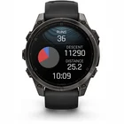 Viedpulkstenis Garmin fenix 8 47mm AMOLED Sapphire Carbon Gray DLC Titanium with Black/Pebble Gray silicone