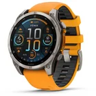 Viedpulkstenis Garmin fenix 8 47mm AMOLED Sapphire Titanium with Spark Orange/Graphite silicone band