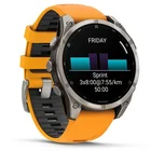 Viedpulkstenis Garmin fenix 8 47mm AMOLED Sapphire Titanium with Spark Orange/Graphite silicone band