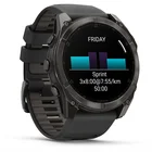 Viedpulkstenis Garmin fenix 8 51 mm AMOLED Sapphire Carbon Grey with Black/Pebble Grey silicone band