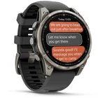 Viedpulkstenis Garmin fenix 8 Pro 47mm AMOLED Sapphire Titan Gray with Black silicone band