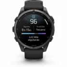 Viedpulkstenis Garmin fenix 9 47mm Carbon Gray DLC Titanium with Black Silicone Band