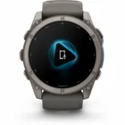 Viedpulkstenis Garmin fenix 9 51mm Titanium with Pebble Gray Silicone Band