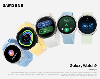 Samsung Galaxy Watch9 viedpulksteņi — iegādājoties saņem dāvanā MyFitness 90 dienu karti 210 € vērtībā.